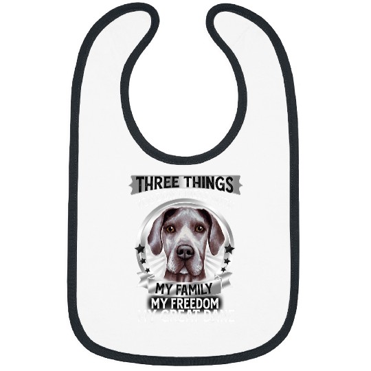 Dog Great Dane Cute Great Dane Dog Family Freedom Puppy Lover T-Shirt Bibs