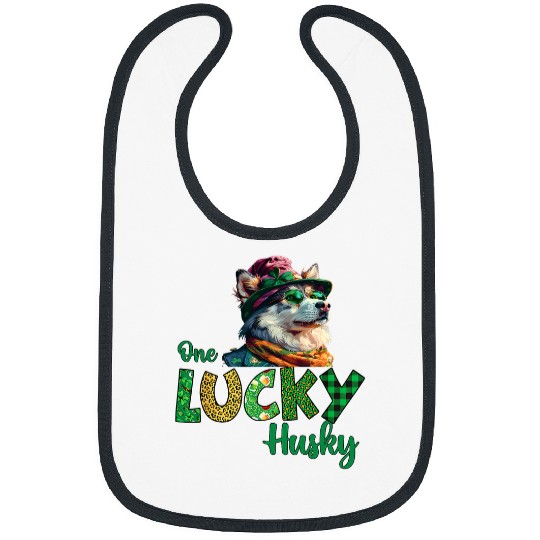 Majestic Husky Gnome A St  Patricks Celebration 2 Bibs