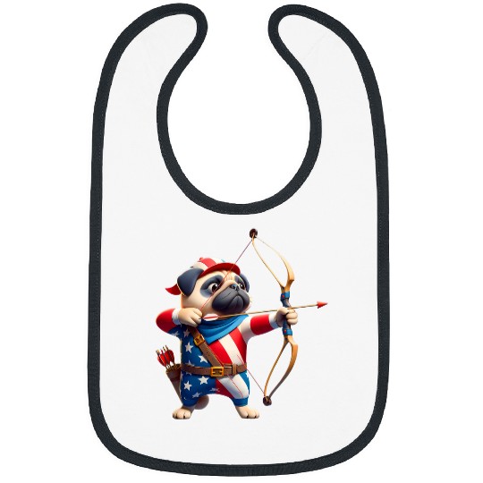 Pug Archery Team Archer Dog Men Women Kids Bibs