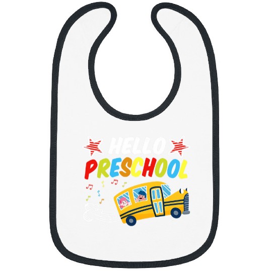 Back To School Hello Preschool Teacher Kids Bibs