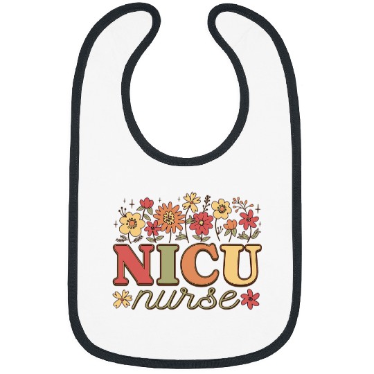 VXL nurses Lifesavers NICU Newborn Flowers Vintage Bibs