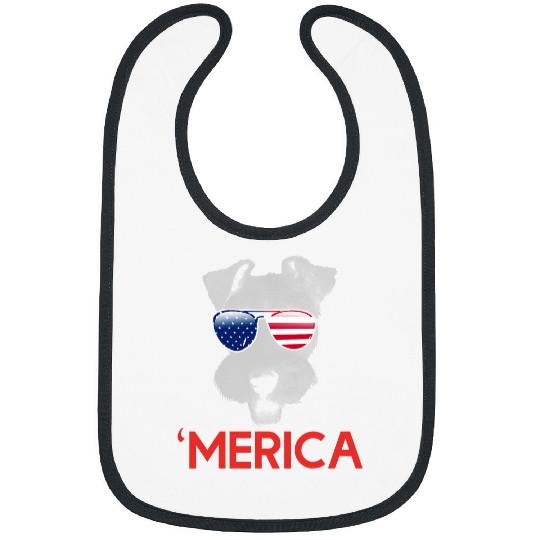 Merica Wire fox terrier American Flag 4th of July Bibs