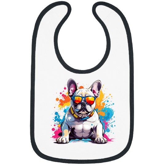 Happy Holi Hindu Indian Spring Color Festival French Bulldog Bibs