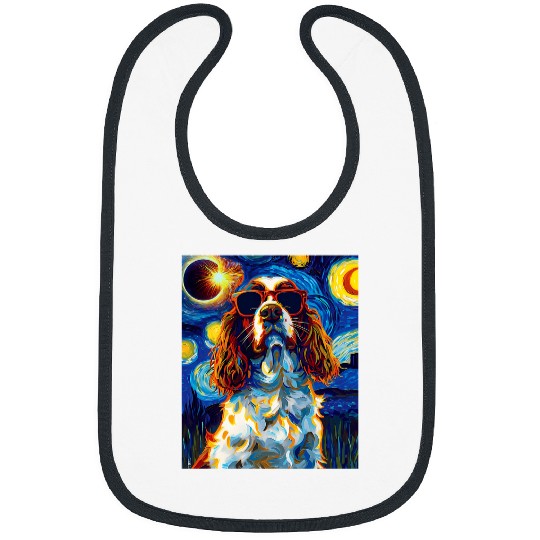 Total Solar Eclipse English Springer Spaniel Dog Bibs