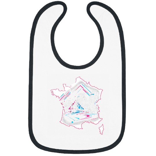 Louvre Museum France Aesthetic 80s Art Vivid Blue Pink Bibs