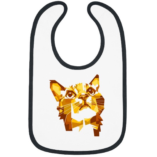 Lovely HOPE Ginger Cat Face Portrait Silhouette Art Bibs