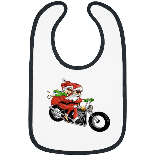 Mr and Mrs Claus on Motorcycle Christmas for Biker Couples 22 Bibs