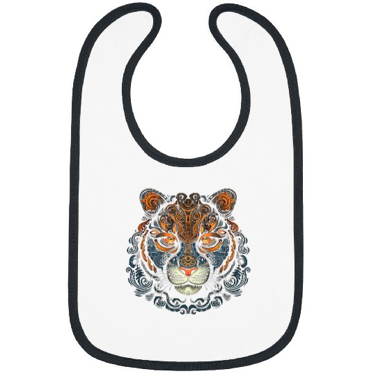 Tiger Mandala fantasy animal art motif tiger gift Bibs