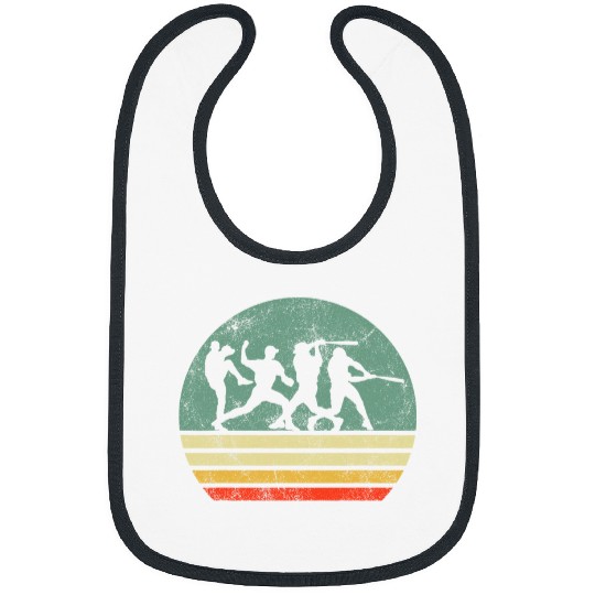 vintages Sunset Baseball Son Dad Mom Catcher Pitcher Coach Bibs