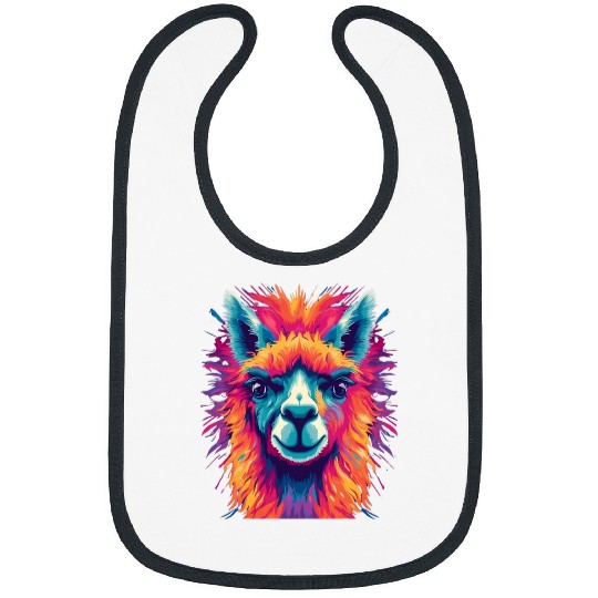 vintages Alpaca Animal Lovers Nature Artist Retro Bibs