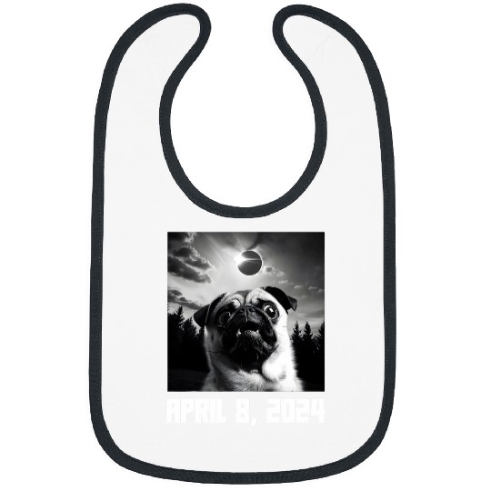 Pug Taking Selfie Totality 04 08 24 Total Solar Eclipse 2024 Bibs