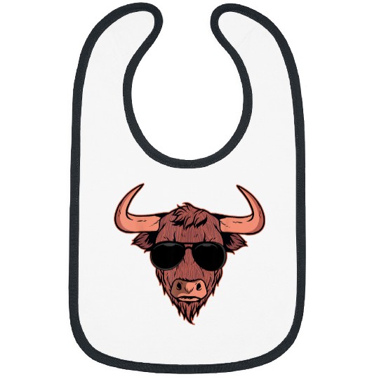 Scottish Highland Cattle Hairy Cow Farmer Animal Farming Bibs