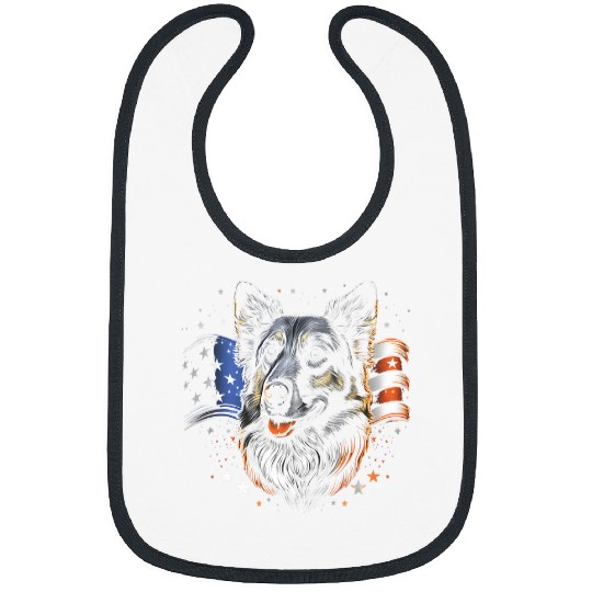 Memorial Day Patriotic German Shepherd American Flag Dog Bibs