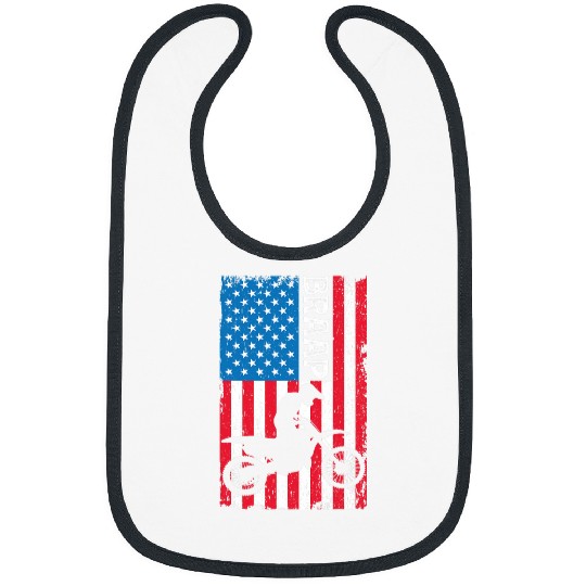 vintages Motorcycle Dirt Bike Motocross American Flag Bibs