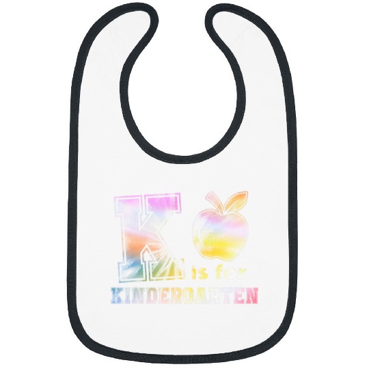 Back To School K Is For Kindergarten Tie Dye Apple Student Bibs