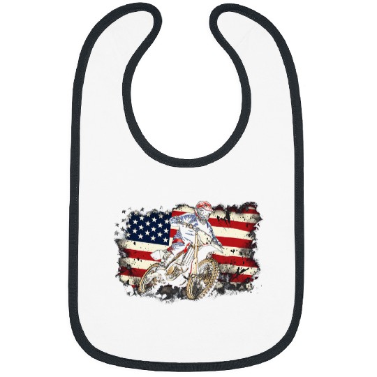 Motocross Dirt Bike Rider American Flag Dirt Bike Racer Bibs