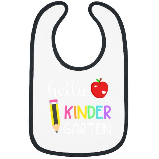 Back To School Hello Kindergarten Teacher Student Boys Girls 2 Bibs