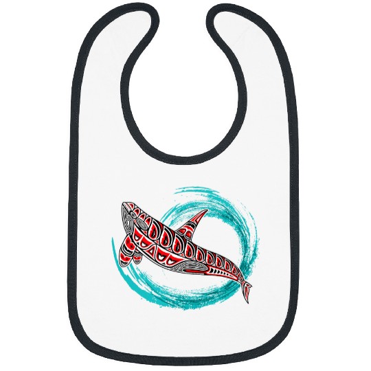 Orca Killer Whale Native American Indian Pacific Northwest Bibs