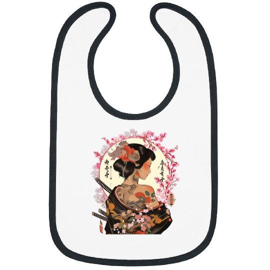 vintages Ancient Japanese Geisha Samurai Cherry Blossom 21 Bibs