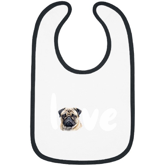PUG DOG LOVE for valentines day Bibs