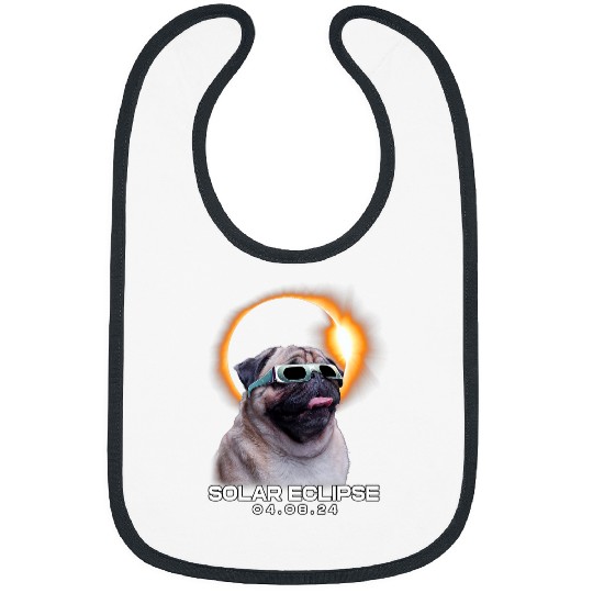 vintages Solar Eclipse Lovely Pug Dog Kawai Animal Lovers Bibs