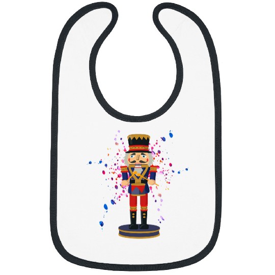Nutcracker Splatter Art Christmas Ballet Bibs