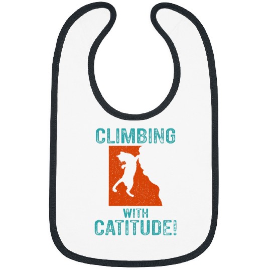 Mountain Climbing Bouldering Rock Climber Feline Cat Lover 7 Bibs