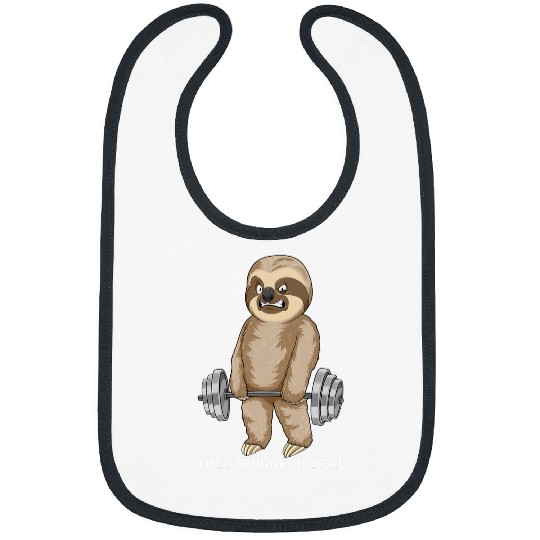 Sloth The Struggle Is Real Weightlifting Deadlift Fitness Bibs
