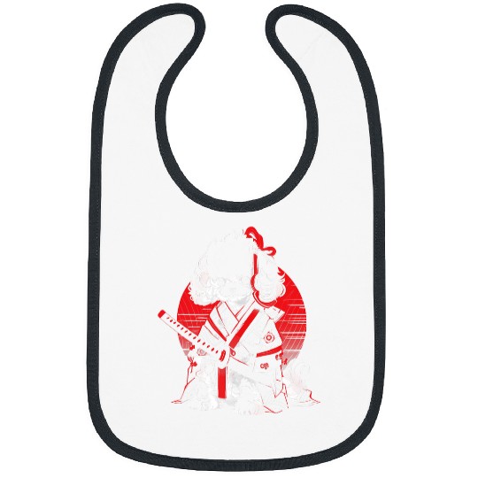 Toy Poodle Dog Ninja Samurai Japanese Transformation Cute Bibs