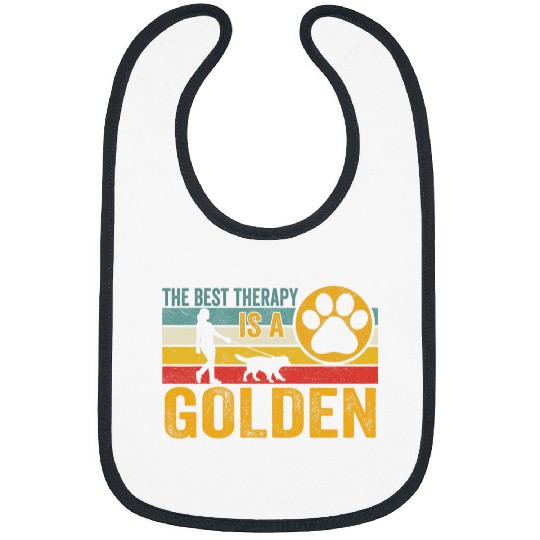 vintages Golden Retriever is the bests Therapy Dog Women Dog 2 Bibs