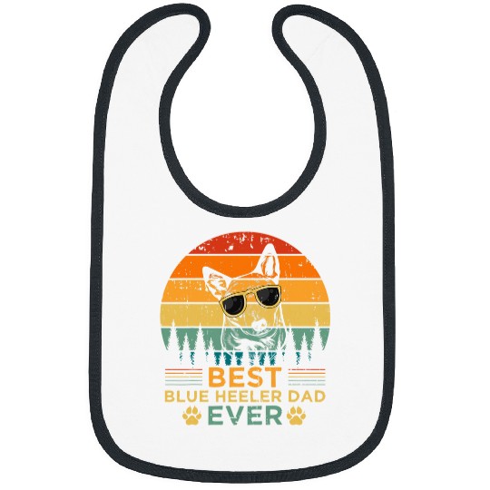 Mens Retro vintages Sunset bests Blue Heeler Dad Fathers Day Bibs