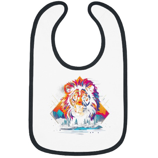 Lion Savannah Nature Paintings Animal kingdom 2 Bibs