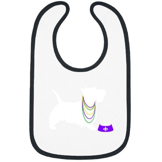 Dog Scottish Terrier Scottie Scottish Terrier Mardi Gras Dog Party v2 Bibs
