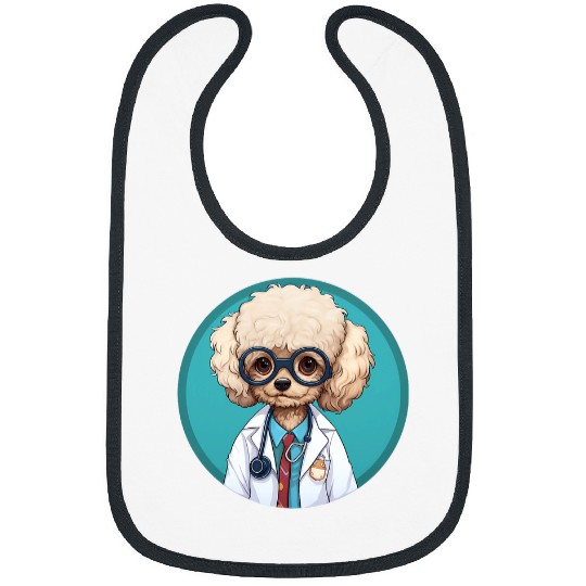 Toy Poodle Doctor Funny Dog Profession Bibs