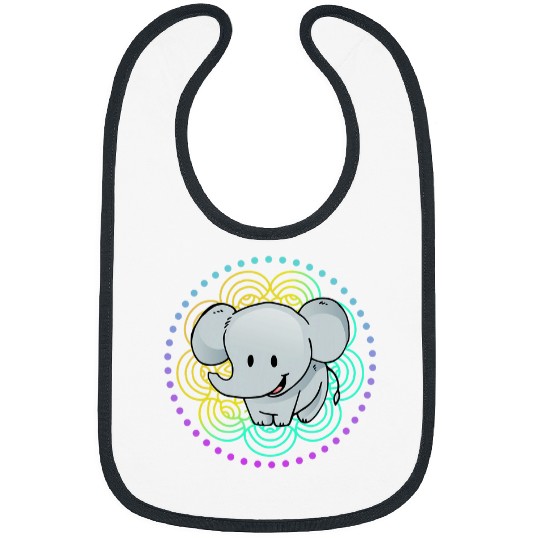 Mandala Elephant Geometric Aesthetic Art Animal Lover Bibs