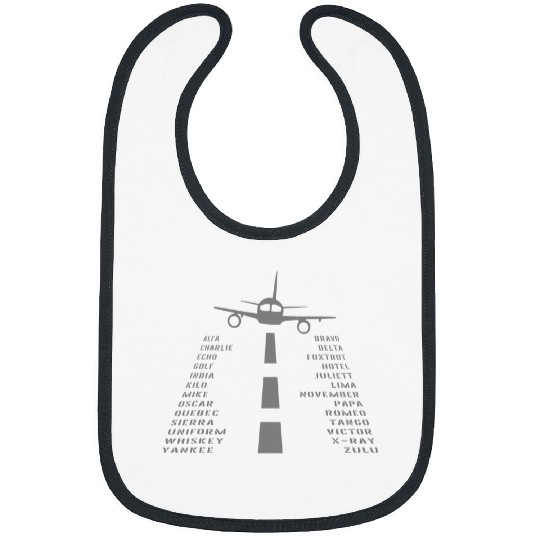 Airplane Pilots Phonetic Alphabet 2 Bibs