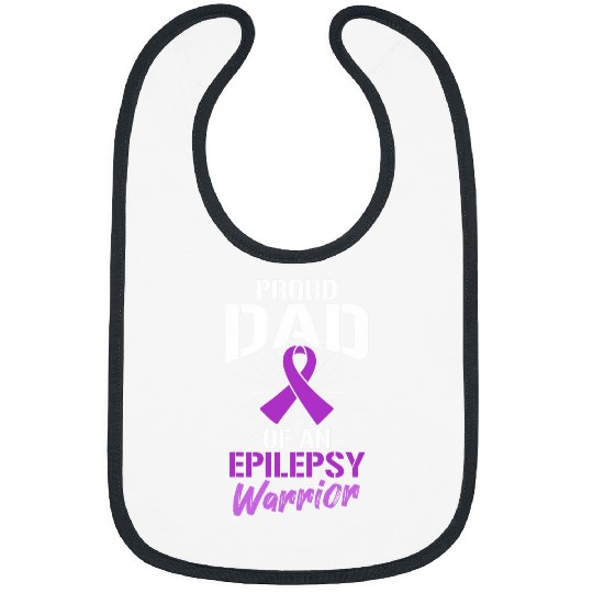 Proud Dad Of An Epilepsy Warrior Supporter Awareness Ribbon Bibs