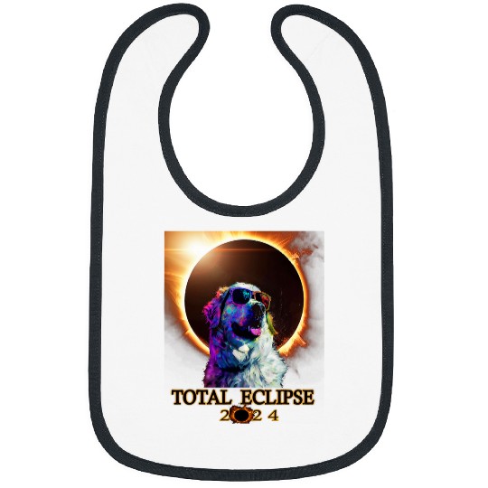 Total Eclipse 4 08 24 Great Pyrenees Dog With Glasses Bibs