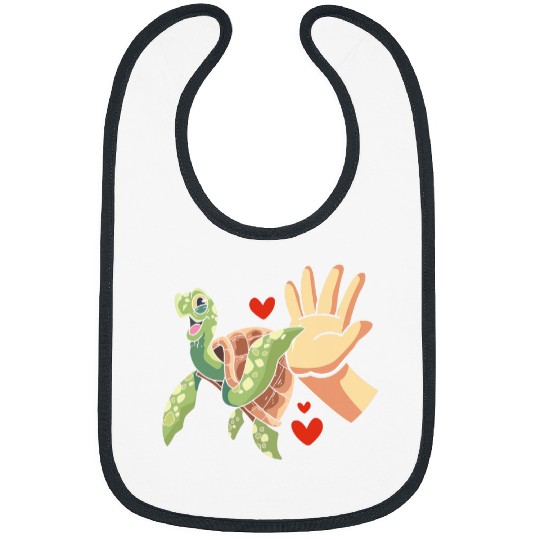 Turtle Love Zookeeper Marine Biologist Ocean Beach Lover Bibs
