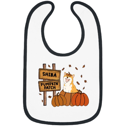 Dog Shiba Inu Pumpkin Patch Dog Lovers Thanksgiving Halloween 3 Bibs