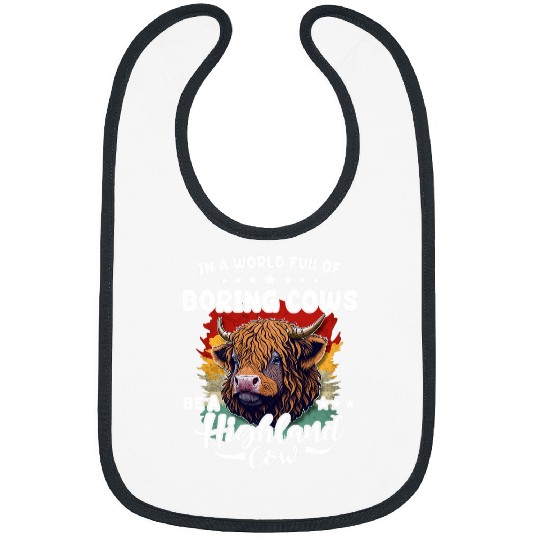 Scottish Highland Cattles Farmer Animals Boring Cattle Cow Bibs