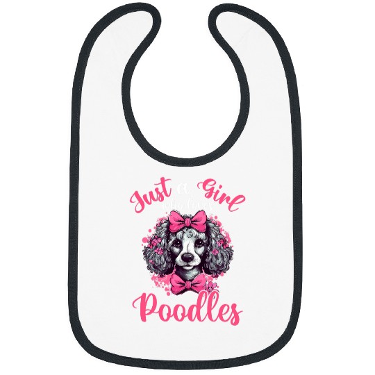 Womens Funny Poodle Design For Girls Women Standard Poodle Lovers 2 Bibs