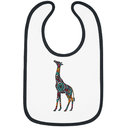 Mandala Giraffe Geometric Pattern Art Mandala Animal Bibs