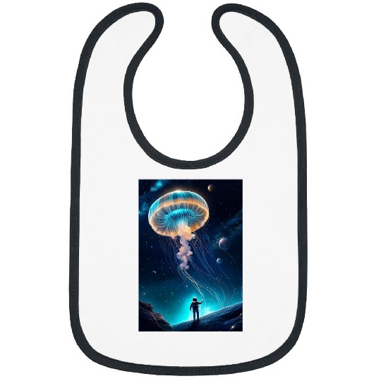 Trippy Astronaut Jellyfish Cosmic Space Aquarium Graphic Bibs