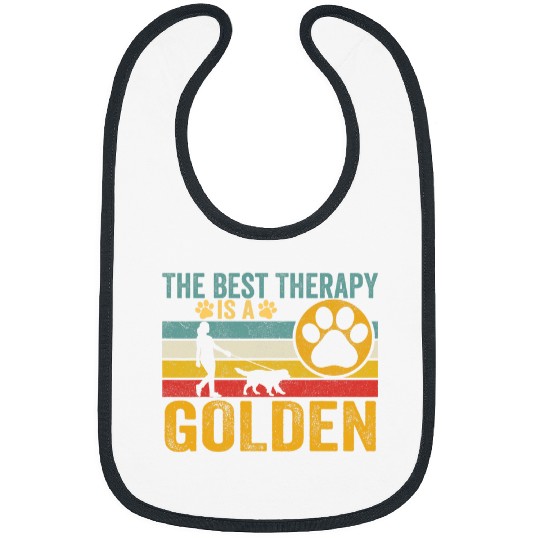 vintages Golden Retriever is the bests Therapy Dog Women Dog 1 Bibs