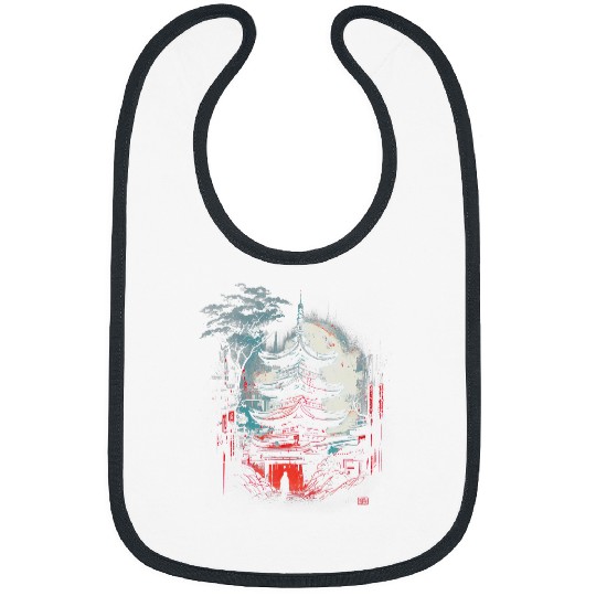 Tokyo Temple Japanese Kyoto Futuristic Traditional 21 Bibs
