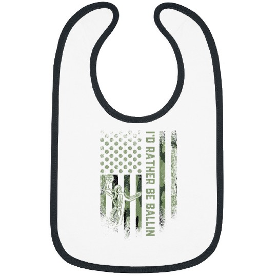 USA Camouflage Id Rather Be Ballin Basketball Player Love Bibs