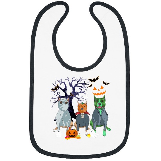 Halloween Staffordshire Bull Terrier Dog Witch Dog Lovers Bibs