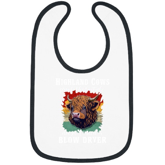 Scottish Highland Cattles Farmer Animals Style Cattle Cow Bibs