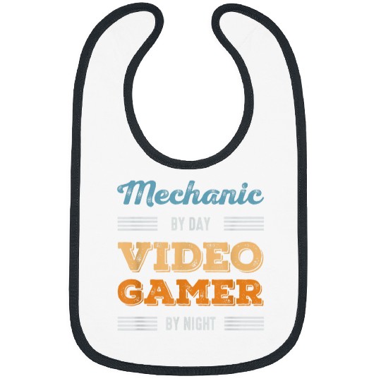 Mechanic Video Gamer 1980s Game Fan Retro Gaming 8bit Bibs